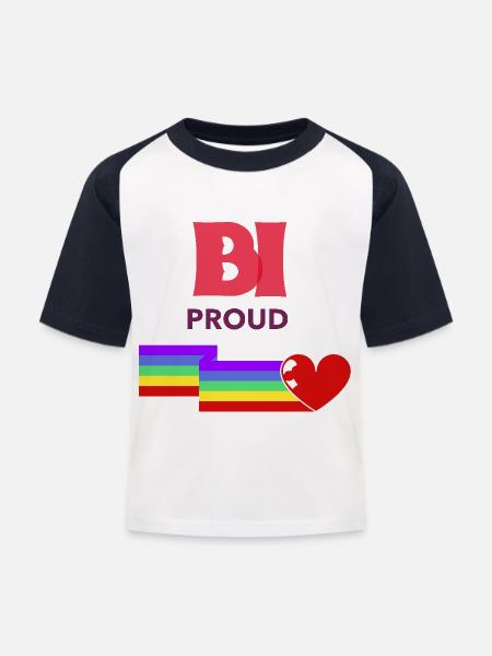 BI Stolzer Stolz - Kinder Baseball T-Shirt - Weiß/Navy
