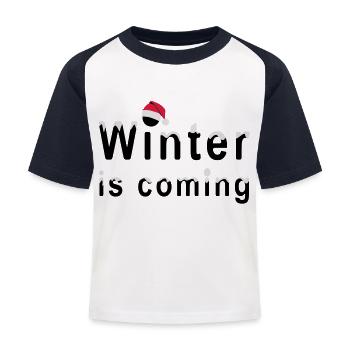 Witzige Sprüche - Kinder Baseball T-Shirt - Weiß/Navy - Vorne