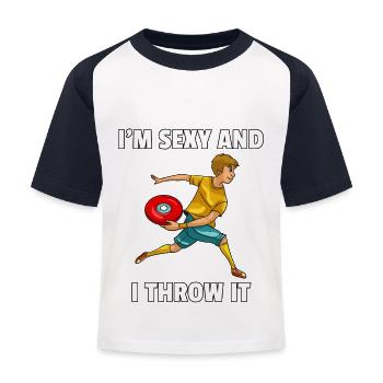 Cadeau de golf disque disque disque volant ultime Frisbee - T-shirt baseball Enfant - blanc/marine - Devant