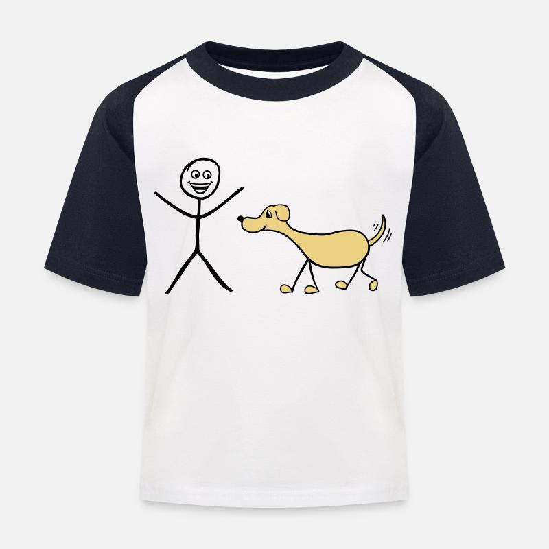 Me and Dog - Maglietta da baseball per bambini - bianco/navy