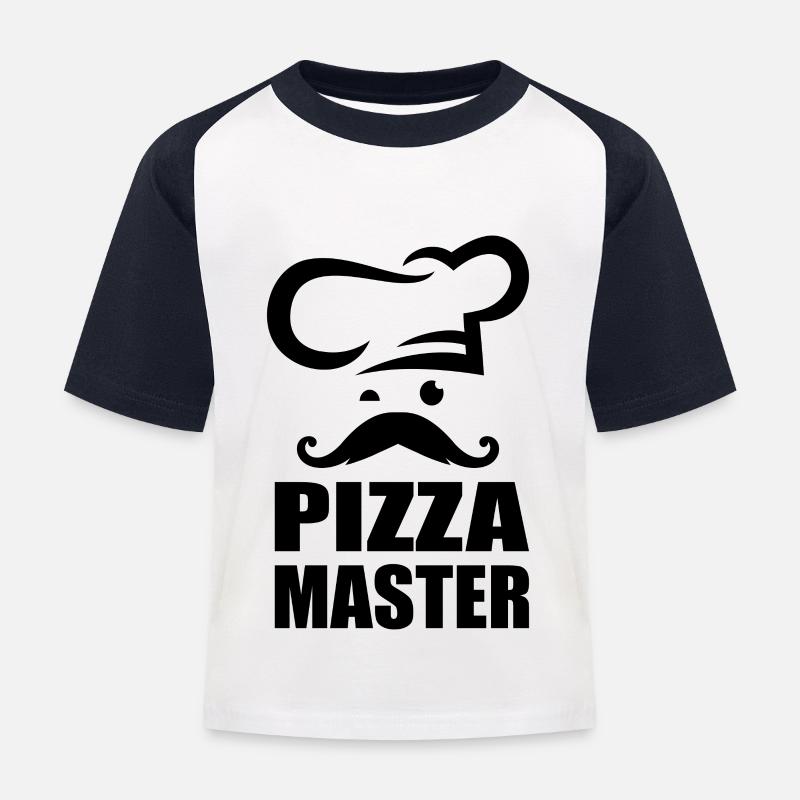 Pizza Master - Pizza Chefkoch Feinschmecker Pizza - Kinder Baseball T-Shirt - Weiß/Navy