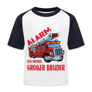 Ich Werde Großer Bruder Grosser Bruder Geschenk - Kinder Baseball T-Shirt - Weiß/Navy - Vorne