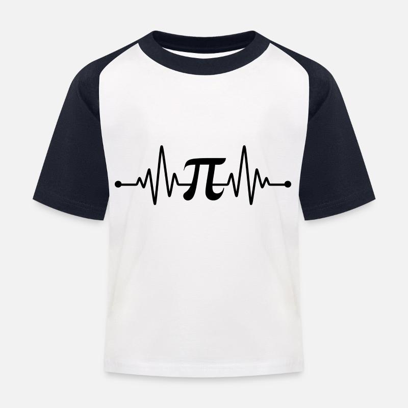 Pi Herzschlag PI 3.14 Mathe Mathematik Geschenk - Kinder Baseball T-Shirt - Weiß/Navy