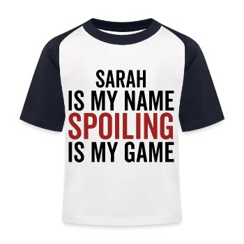 Sarah est mon nom Spoiling est mon jeu - T-shirt baseball Enfant - blanc/marine - Devant
