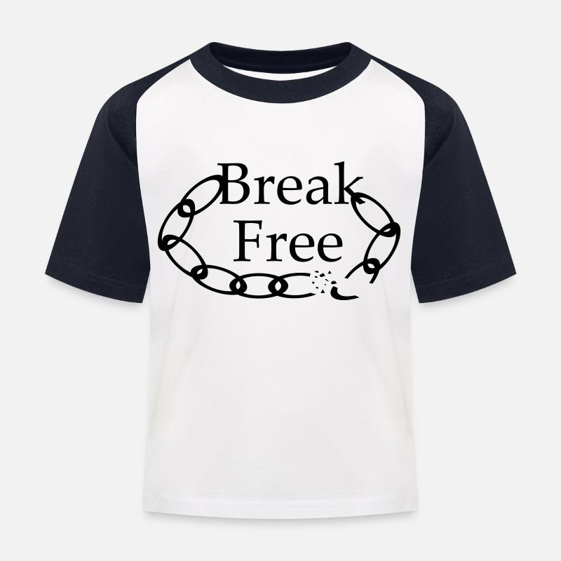 Break Free - lettrage avec image - T-shirt baseball Enfant - blanc/marine