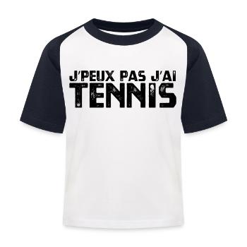 J’PEUX PAS J’AI TENNIS - T-shirt baseball Enfant - blanc/marine - Devant