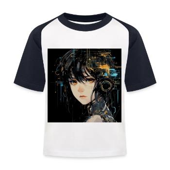 Anime Eyes Digital - Kids' Baseball T-Shirt - white/navy - Front
