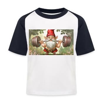 Mignons petits gnomes Vie quotidienne – S’entraîner - T-shirt baseball Enfant - blanc/marine - Devant