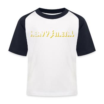 Heavy Metal Lightning Bolt Tekstlogo - Baseball T-shirt til børn - hvid/marineblå - Foran