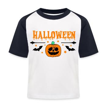 halloween - Kinder Baseball T-Shirt - Weiß/Navy - Vorne