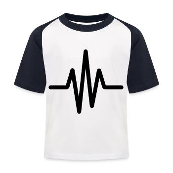 Puls, Herzschlag - Kinder Baseball T-Shirt - Weiß/Navy - Vorne