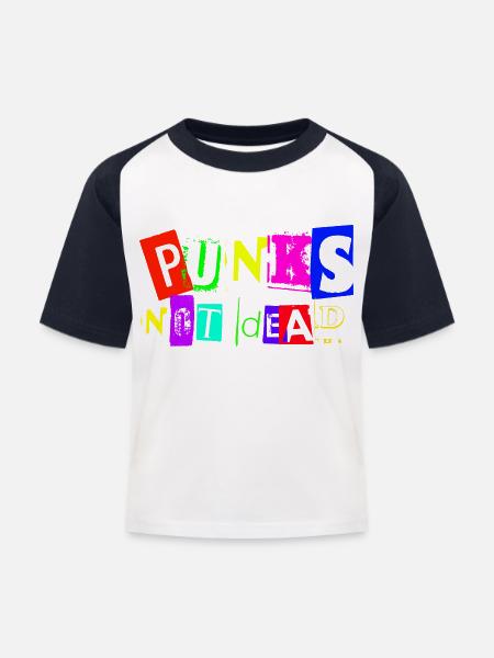 PUNKS NOT DEAD - Kinder Baseball T-Shirt - Weiß/Navy