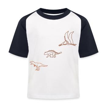 Dinosaures - T-shirt baseball Enfant - blanc/marine - Devant