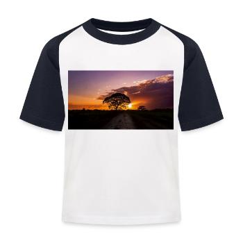 Sonnenuntergang in Venezuela - Kinder Baseball T-Shirt - Weiß/Navy - Vorne