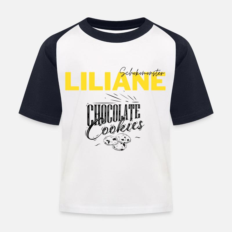 Lilis Tshirt - Kinder Baseball T-Shirt - Weiß/Navy