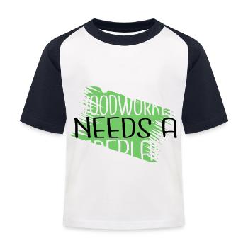 safety helmet arboriculture woodworking - Kids' Baseball T-Shirt - white/navy - Front