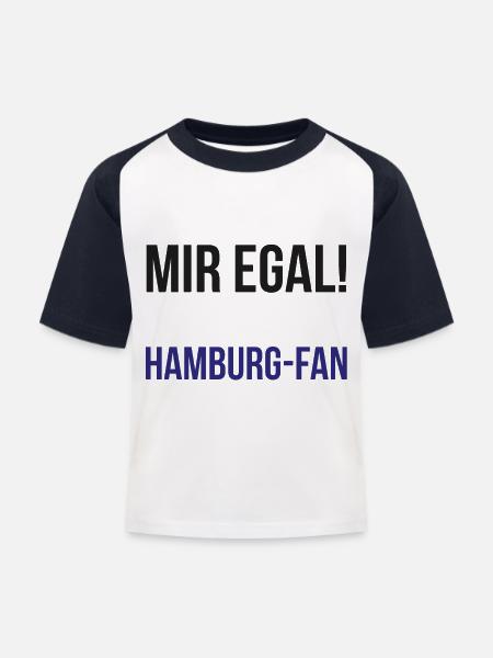 Ich bleibe Hamburg-Fan - Kinder Baseball T-Shirt - Weiß/Navy