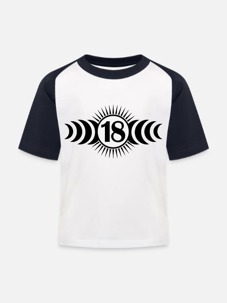 18 - Kinder Baseball T-Shirt - Weiß/Navy