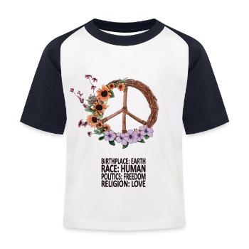 Against racism - Kids' Baseball T-Shirt - white/navy - Front