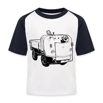 Multicar M21 Multicar Neu Multricar Dieselameise - Kinder Baseball T-Shirt - Weiß/Navy - Vorne
