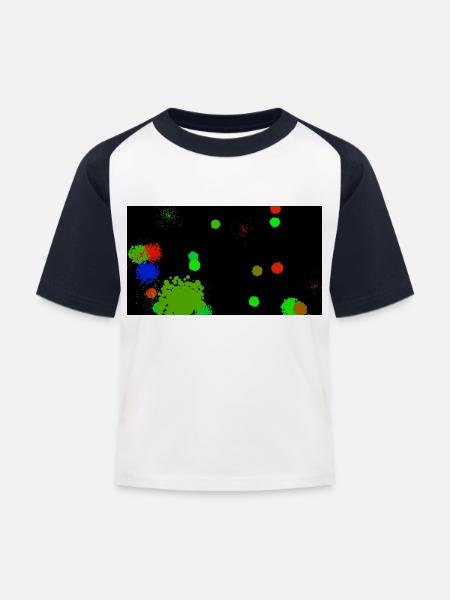 Modernes Muster - Kinder Baseball T-Shirt - Weiß/Navy