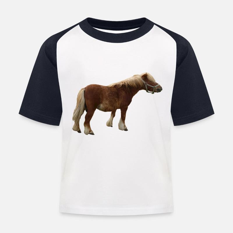 Pony - Kinder Baseball T-Shirt - Weiß/Navy