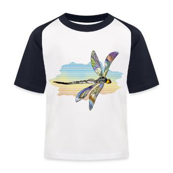 Libellule - T-shirt baseball Enfant - blanc/marine - Devant