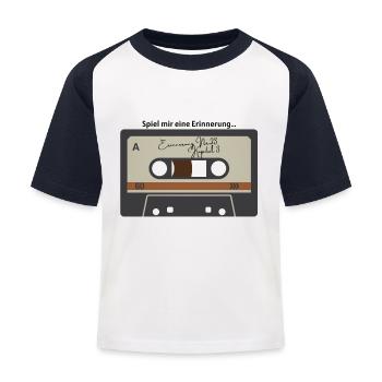 Spiel mir eine Erinnerung - Kinder Baseball T-Shirt - Weiß/Navy - Vorne