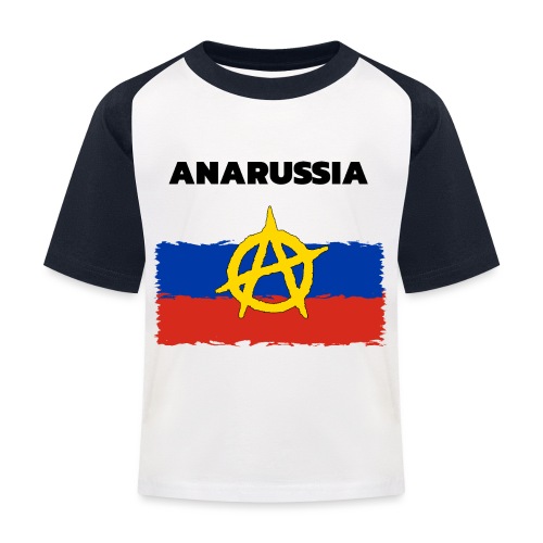 Anarussia Russia Flag Anarchy - Kinder Baseball T-Shirt