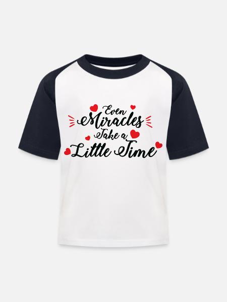 Auch Wunder dauern ein wenig - Kinder Baseball T-Shirt - Weiß/Navy
