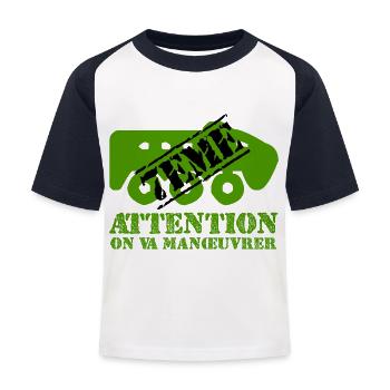 Attention on va manœuvrer - T-shirt baseball Enfant - blanc/marine - Devant