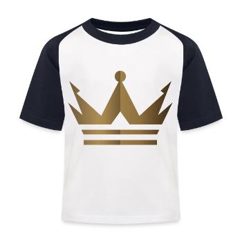 Logo de la Couronne - T-shirt baseball Enfant - blanc/marine - Devant