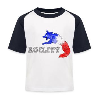 Beweglichkeit Grenze Frankreich - Kinder Baseball T-Shirt - Weiß/Navy - Vorne