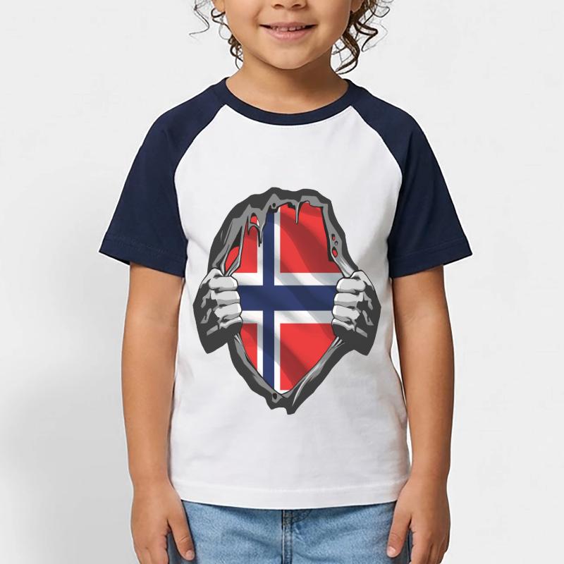 norway cod card cod hunter gift Kids' Baseball T-Shirt