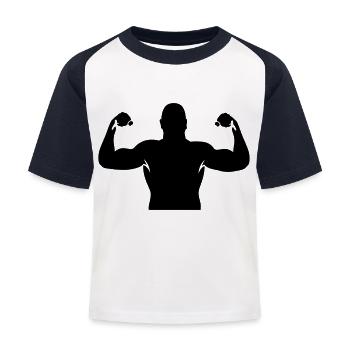 muscles - T-shirt baseball Enfant - blanc/marine - Devant