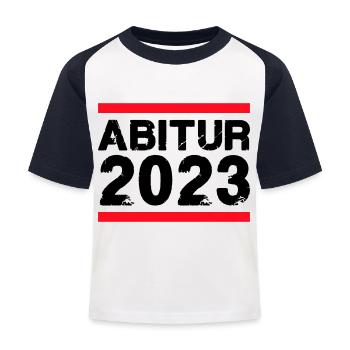 Abitur 2023 - Kinder Baseball T-Shirt - Weiß/Navy - Vorne
