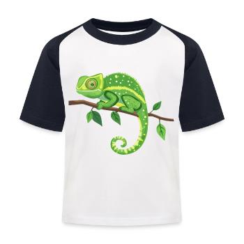 Kameleon - Kids' Baseball T-Shirt - white/navy - Front