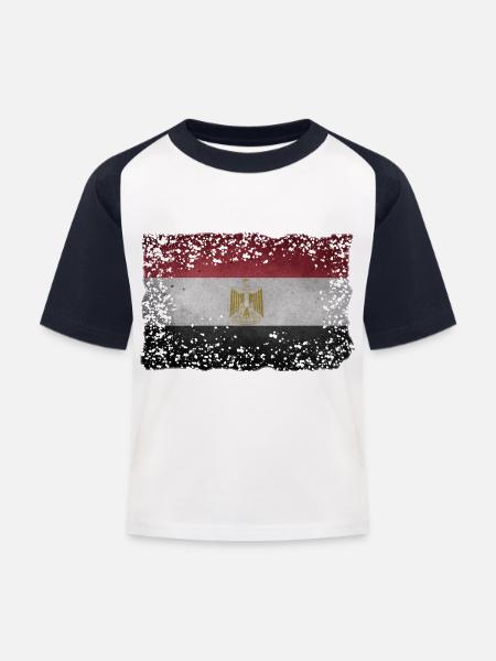 Ägypten - Kinder Baseball T-Shirt - Weiß/Navy