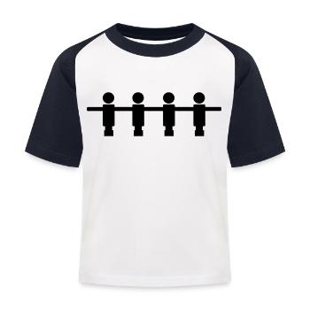 kicker_001 - Kinder Baseball T-Shirt - Weiß/Navy - Vorne