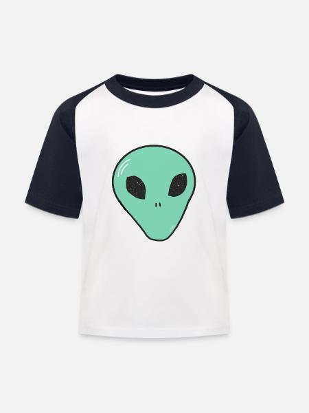 Alien - Kinder Baseball T-Shirt - Weiß/Navy