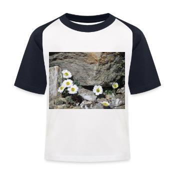 Alpine flowers - Kids' Baseball T-Shirt - white/navy - Front