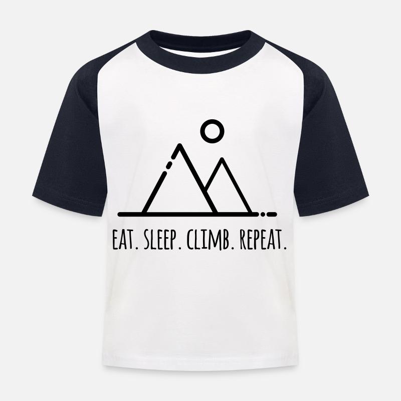 Eat.Sleep.Climb.Repeat - pour grimpeurs - T-shirt baseball Enfant - blanc/marine