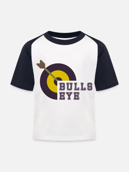 Bullseye - Kinder Baseball T-Shirt - Weiß/Navy