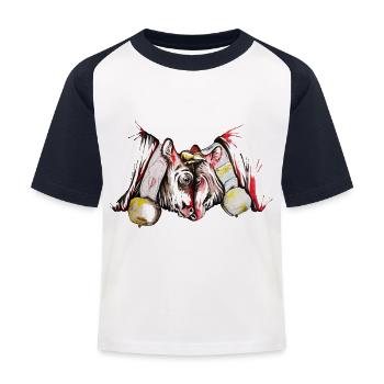 Herens Kuh, Eringer - Kinder Baseball T-Shirt - Weiß/Navy - Vorne