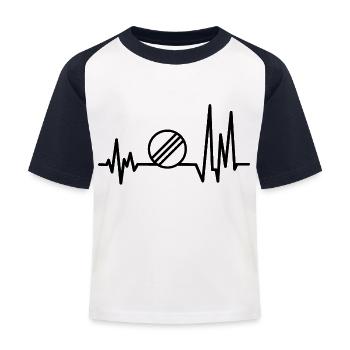 ECG Herzschlag Heartbeat Autoroute - T-shirt baseball Enfant - blanc/marine - Devant