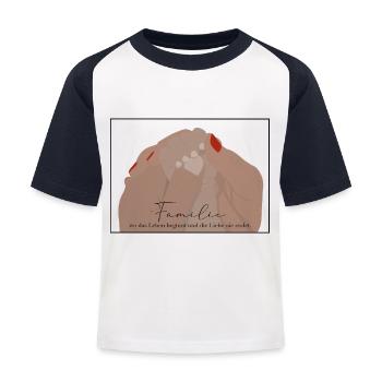 Famille - T-shirt baseball Enfant - blanc/marine - Devant