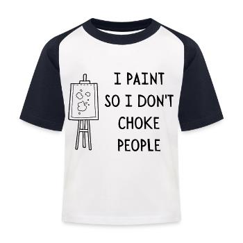 JE PEINS POUR NE PAS ÉTOUFFER LES GENS - T-shirt baseball Enfant - blanc/marine - Devant