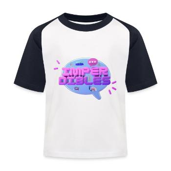 3D - Kinder Baseball T-Shirt - Weiß/Navy - Vorne