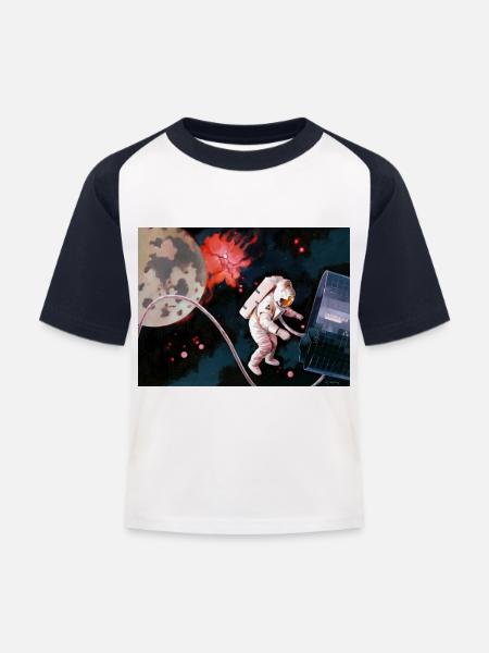 Raum - Kinder Baseball T-Shirt - Weiß/Navy