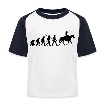 Evolution - Équitation - Équitation Western - T-shirt baseball Enfant - blanc/marine - Devant